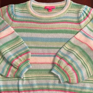 Lilly Pulitzer, striped puffy sleeve sweater , size xl